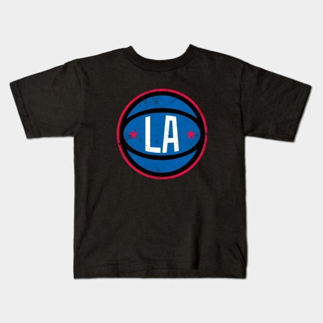 LAC Retro Ball - Black Kids T-Shirt by KFig21